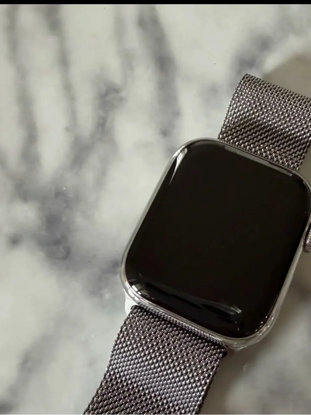 Smartwatch with Metallic Mesh Band - Gray